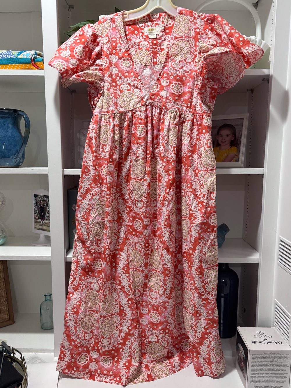 Anthropologie Maeve Printed Flutter-Sleeve Babydoll Dress XS - Picture 3 of 6